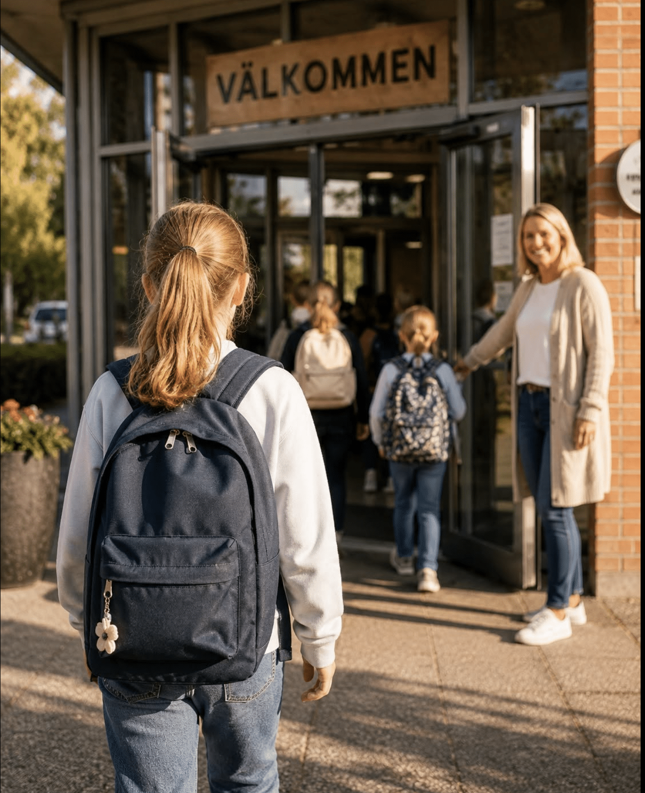Elever och lärare i en skola i Västerås